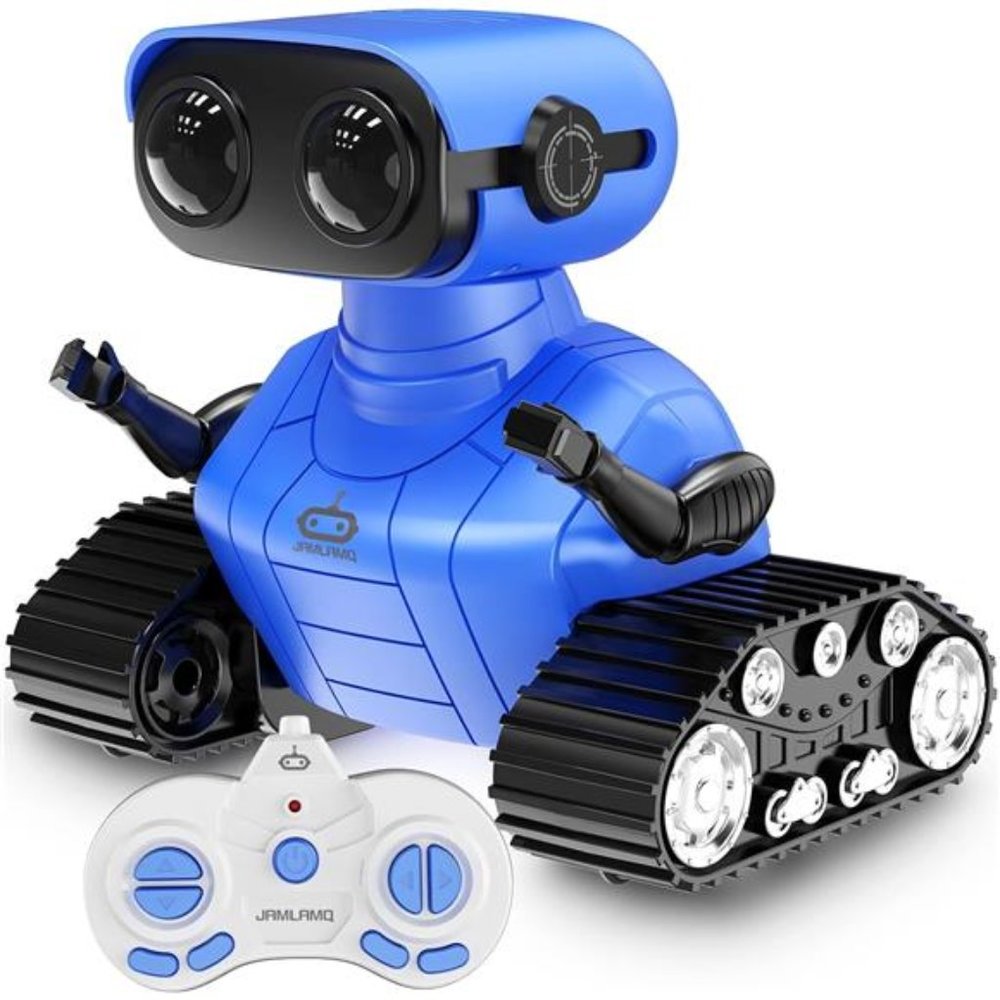 Rechargeable Remote Control Robot Toys with Music and LED Eyes (Blue) For Kids